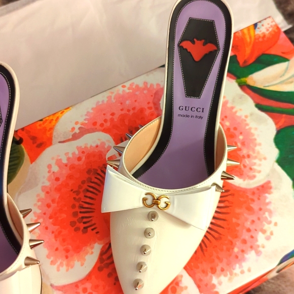 NWT Gucci NWT Sadie Mules Heels Sz 38.5 - Picture 3 of 7